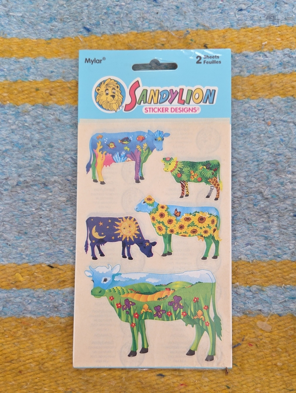 Sandylion Kids Sticker Pack - Colorful Cow Designs (Multicolor)